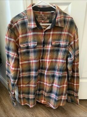 Orvis Plaid Button-Down Shirt in Brown, Red, Navy
